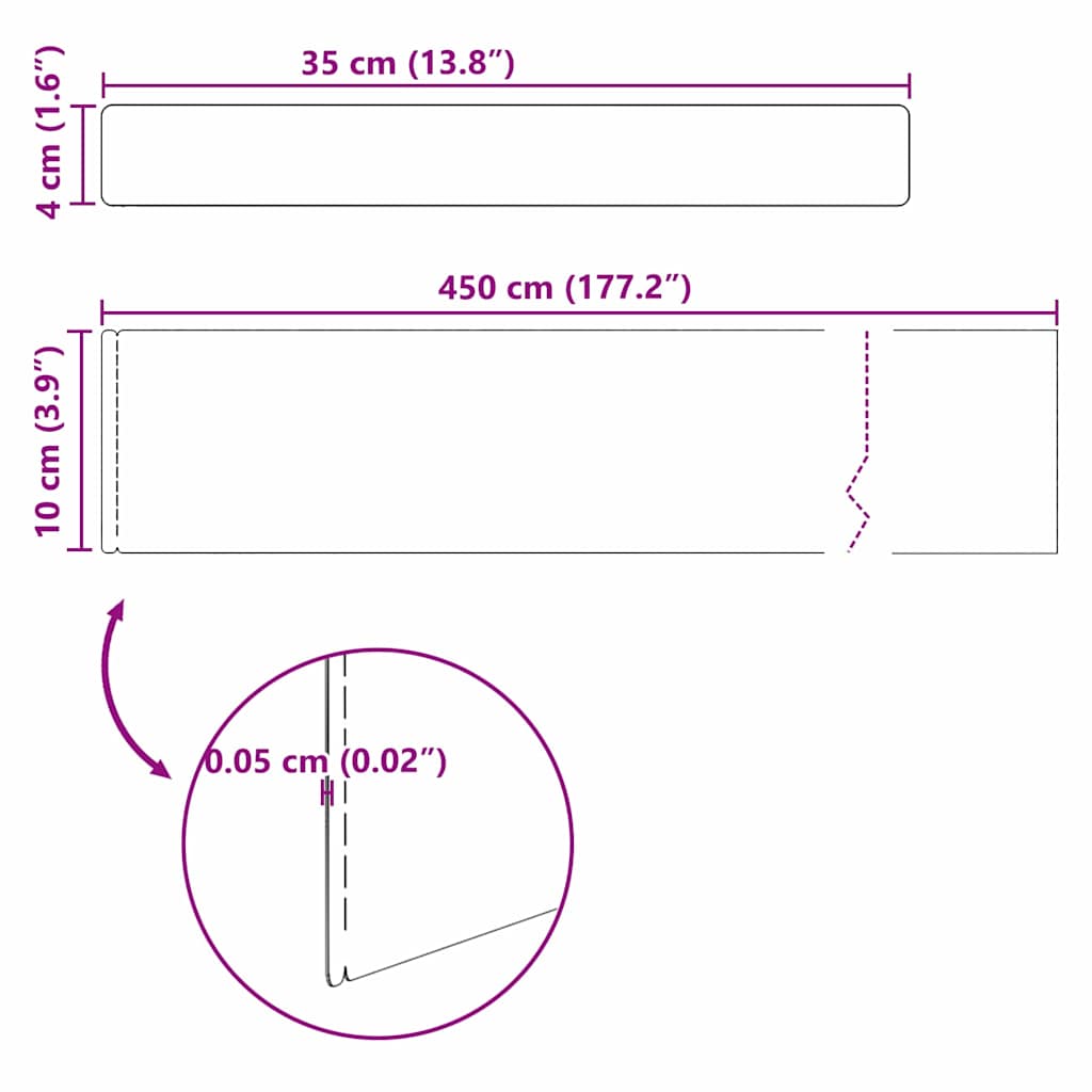 Acabamento de Jardim 4 pcs Prateado 450 x 10 cm Aço
