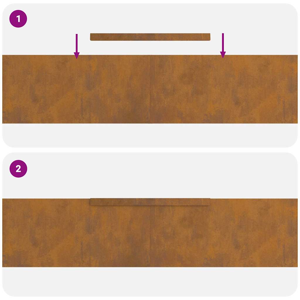 Acabamento para Gramado Ferro Enferrujado 450 x 0.05 x 15 cm