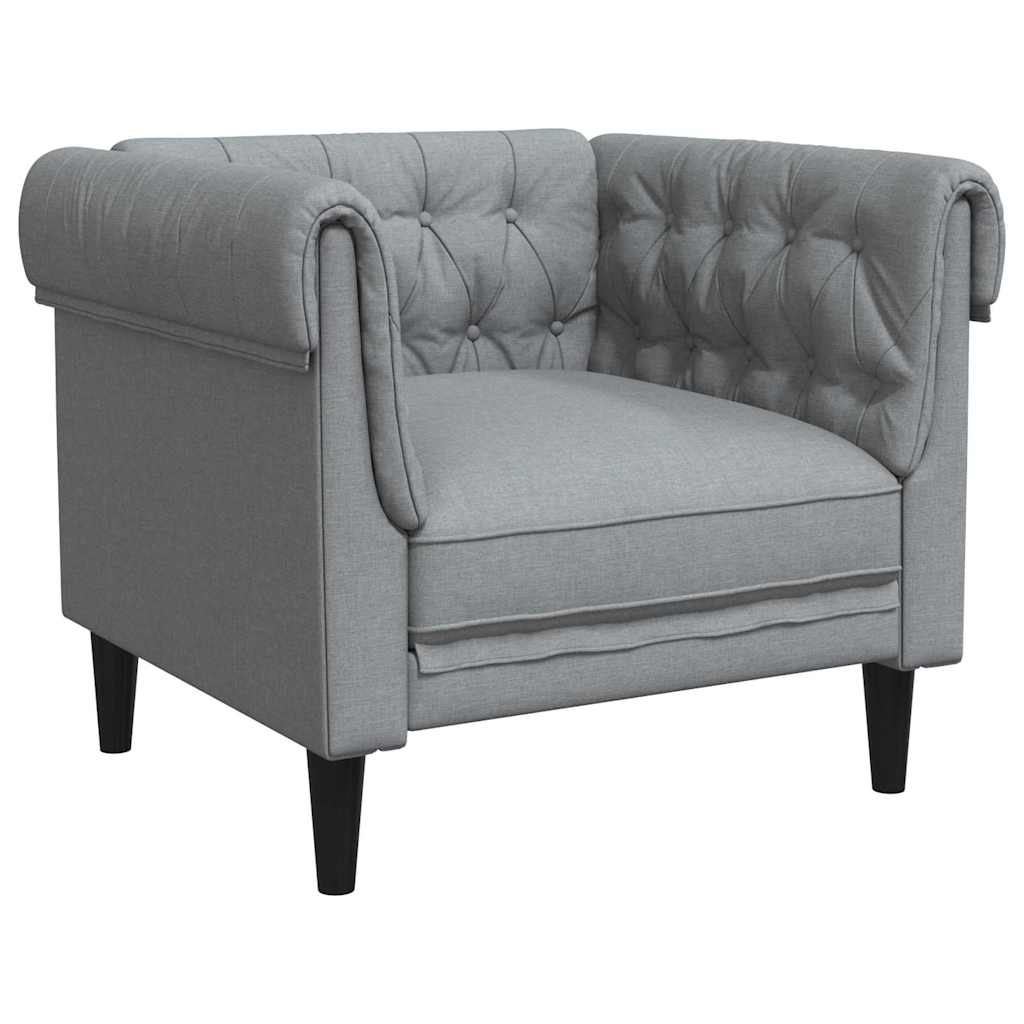 Poltrona Chesterfield Cinzento-claro 78.5 x 74.5 x 74.5 cm