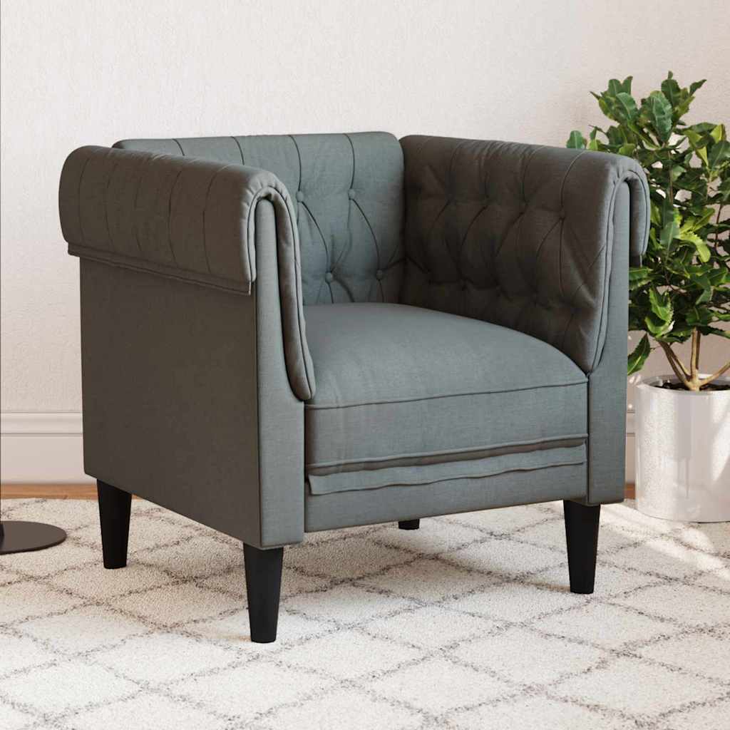 Poltrona Chesterfield Cinzento escuro 78.5 x 74.5 x 74.5 cm
