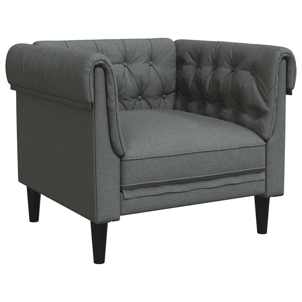 Poltrona Chesterfield Cinzento escuro 78.5 x 74.5 x 74.5 cm