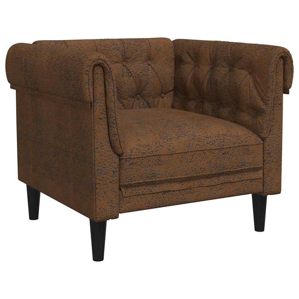 Poltrona Chesterfield Outros Castanho 78.5 x 74.5 x 74.5 cm