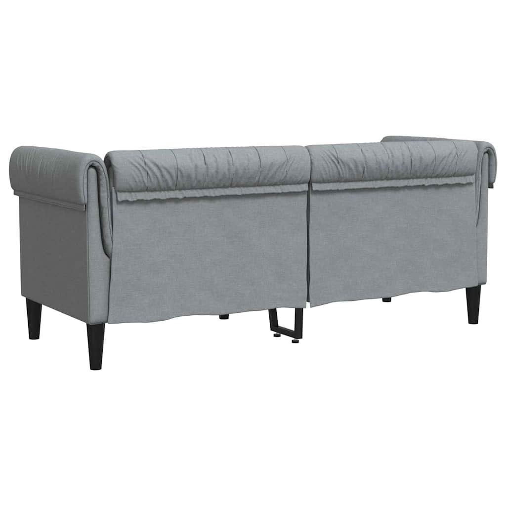 Sofá Chesterfield Cinzento-claro 182.5 x 74.5 x 74.5 cm tecido