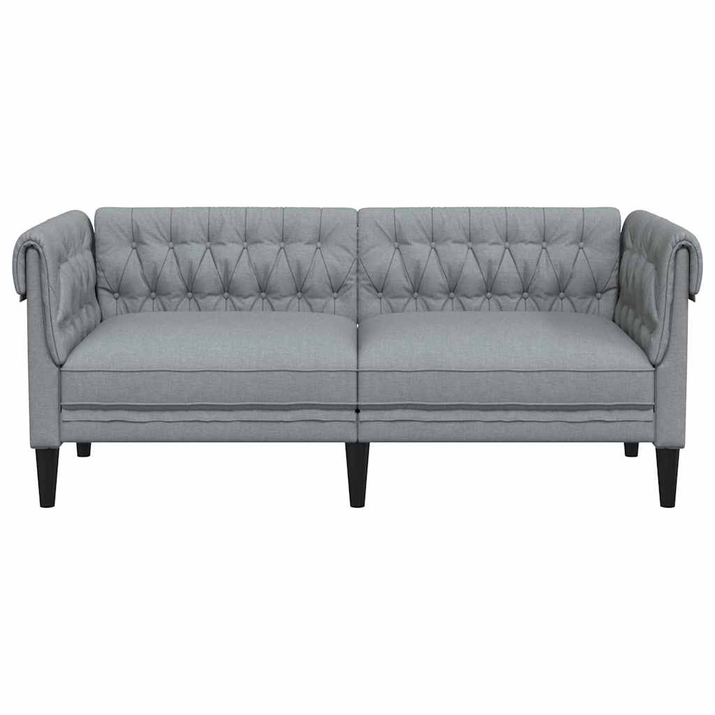 Sofá Chesterfield Cinzento-claro 182.5 x 74.5 x 74.5 cm tecido