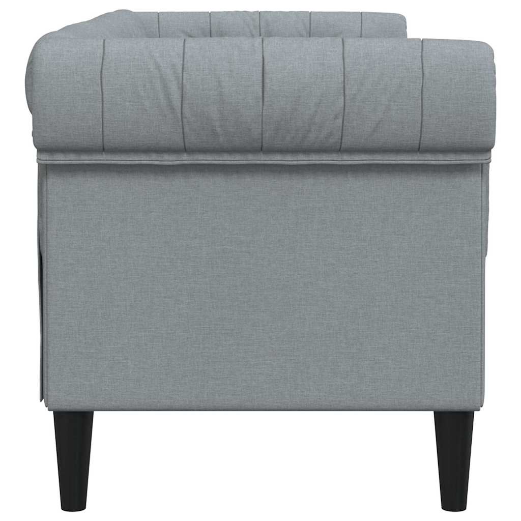 Sofá Chesterfield Cinzento-claro 182.5 x 74.5 x 74.5 cm tecido