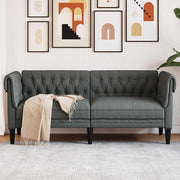 Sofá Chesterfield Cinzento escuro 182.5 x 74.5 x 74.5 cm tecido