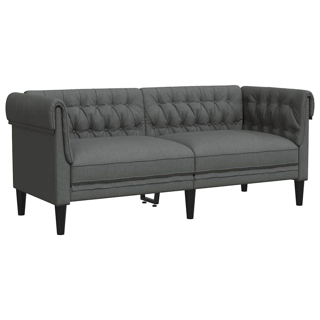 Sofá Chesterfield Cinzento escuro 182.5 x 74.5 x 74.5 cm tecido