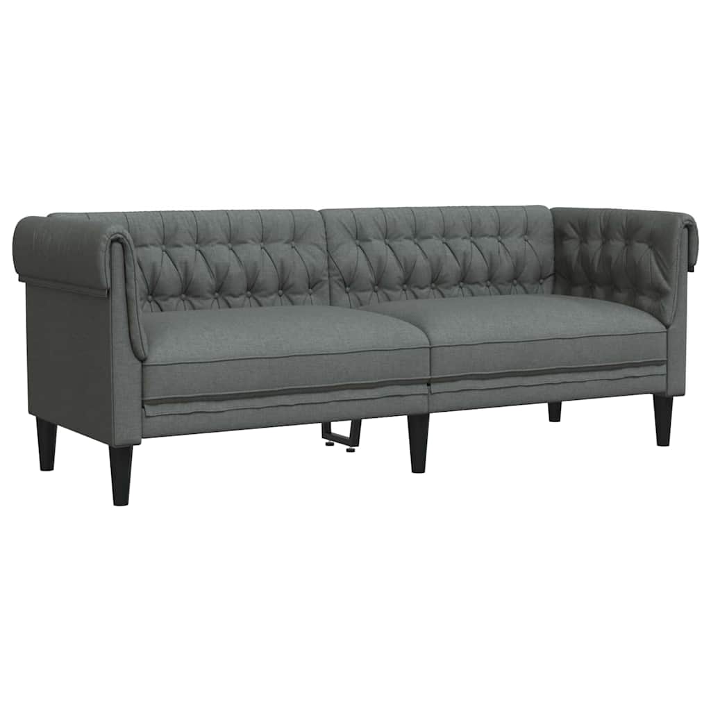Sofá Chesterfield Cinzento escuro 201.5 x 74.5 x 74.5 cm tecido