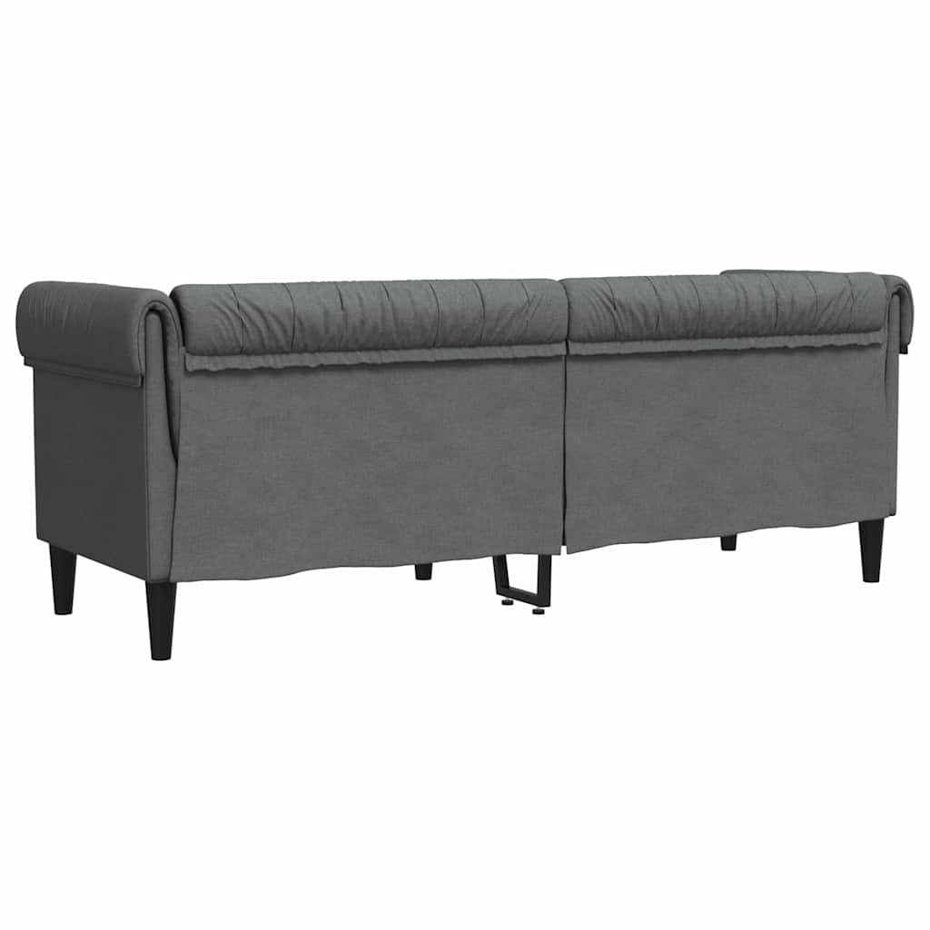 Sofá Chesterfield Cinzento escuro 201.5 x 74.5 x 74.5 cm tecido