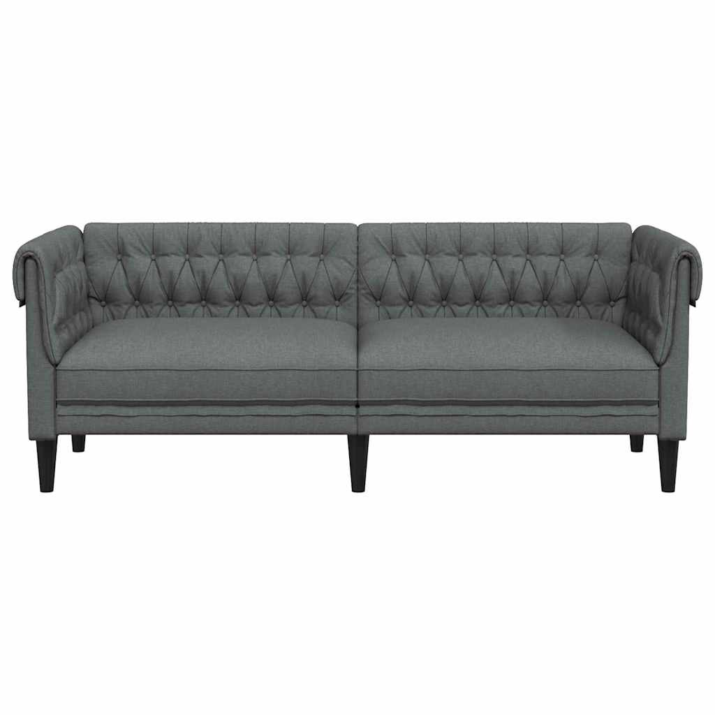 Sofá Chesterfield Cinzento escuro 201.5 x 74.5 x 74.5 cm tecido