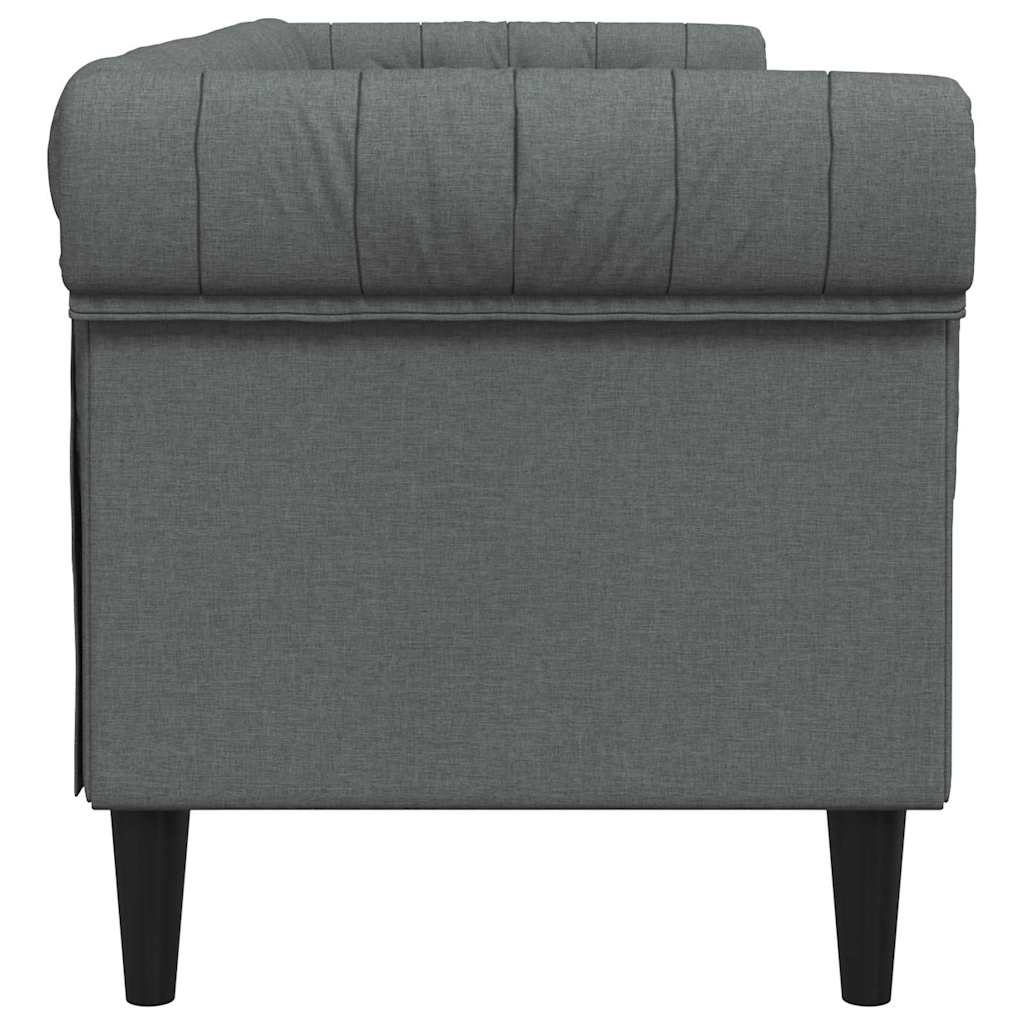 Sofá Chesterfield Cinzento escuro 201.5 x 74.5 x 74.5 cm tecido