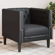 Poltrona Chesterfield Preto 71 x 74,5 x 70,5 cm Couro sintético