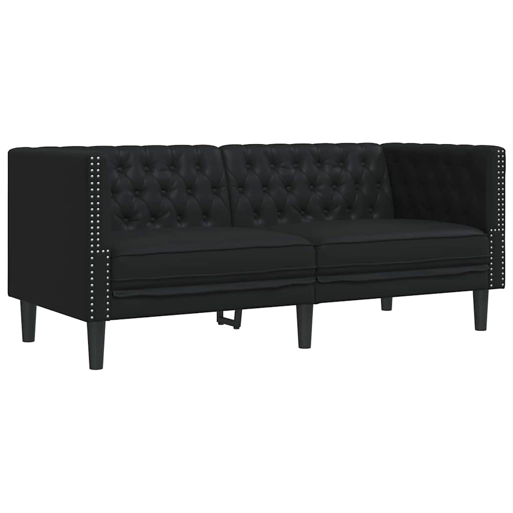 Sofá Chesterfield Preto 174 x 74,5 x 70,5 cm Couro sintético