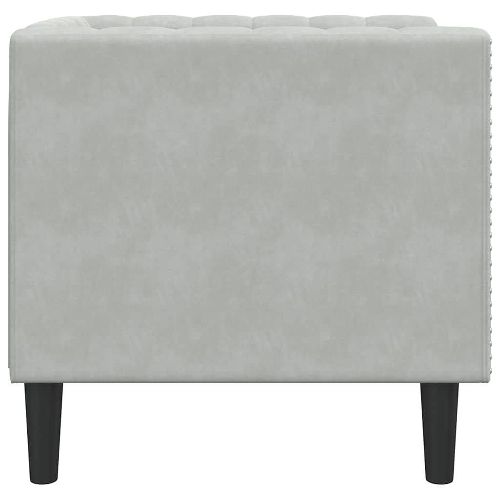 Poltrona Chesterfield Cinzento-claro 71 x 74,5 x 70,5 cm Veludo