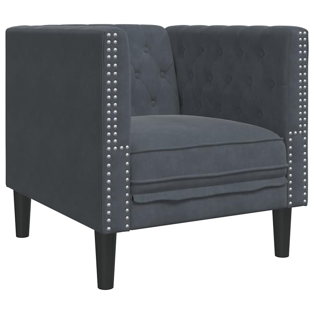 Poltrona Chesterfield Cinzento escuro 71 x 74,5 x 70,5 cm