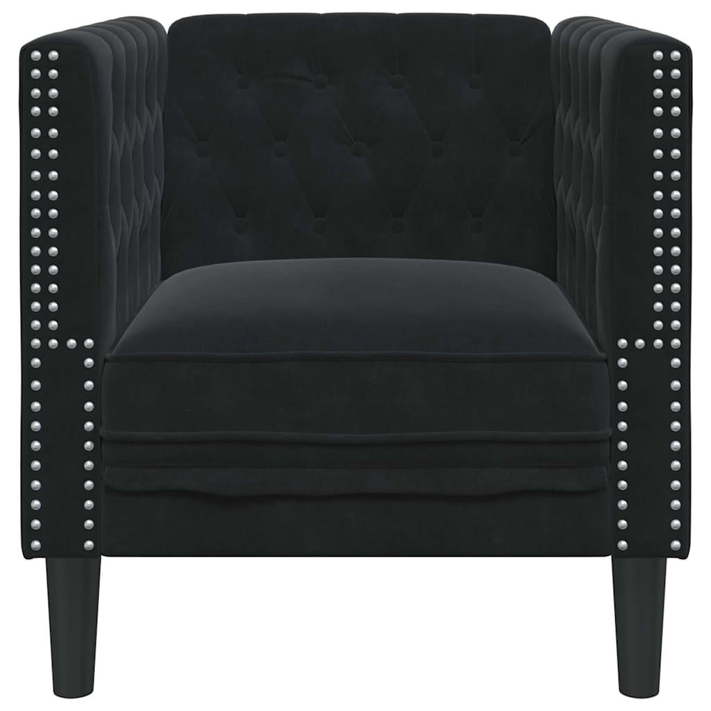 Poltrona Chesterfield Outros Preto 71 x 74,5 x 70,5 cm Veludo