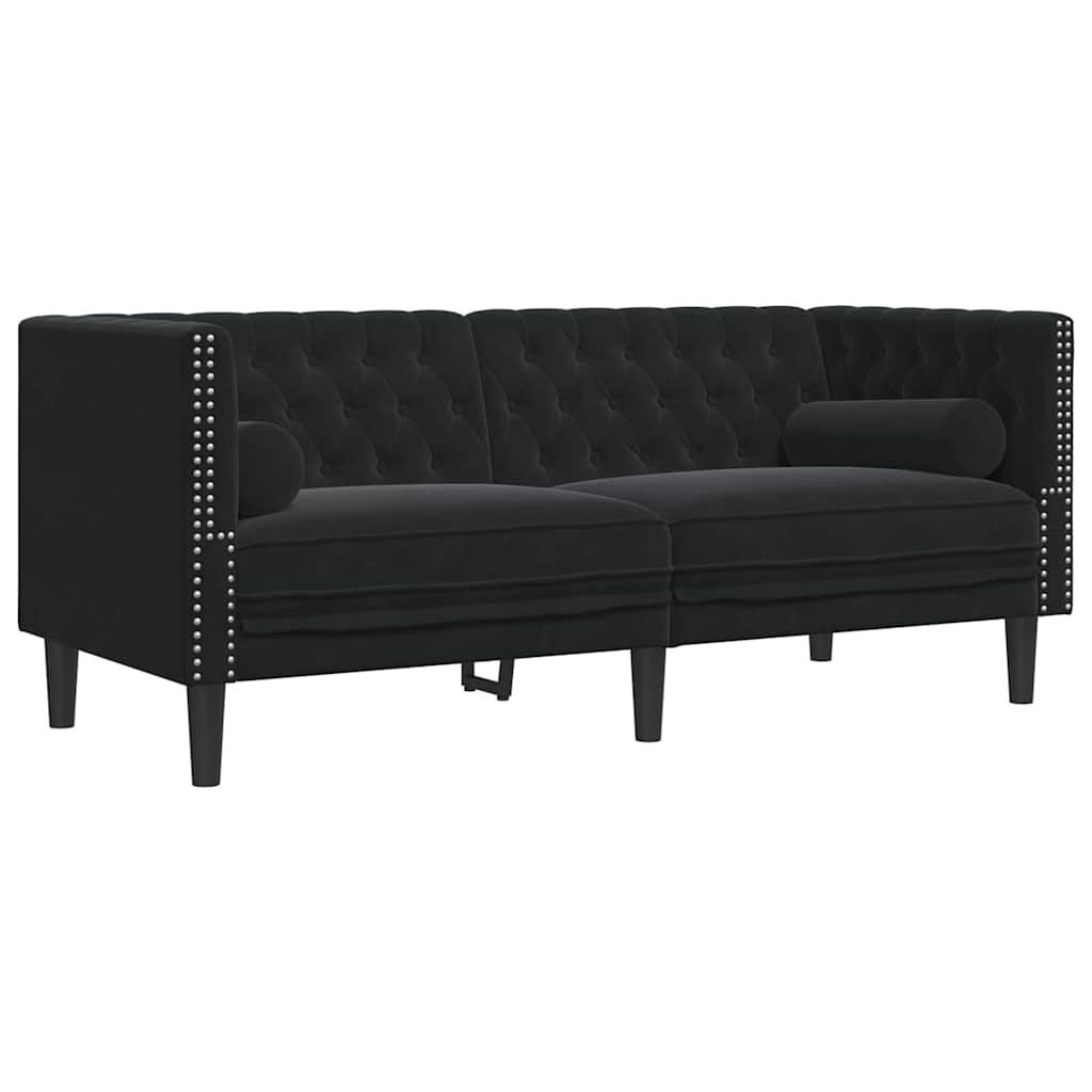 Sofá Chesterfield Outros Preto 174 x 74,5 x 70,5 cm Veludo