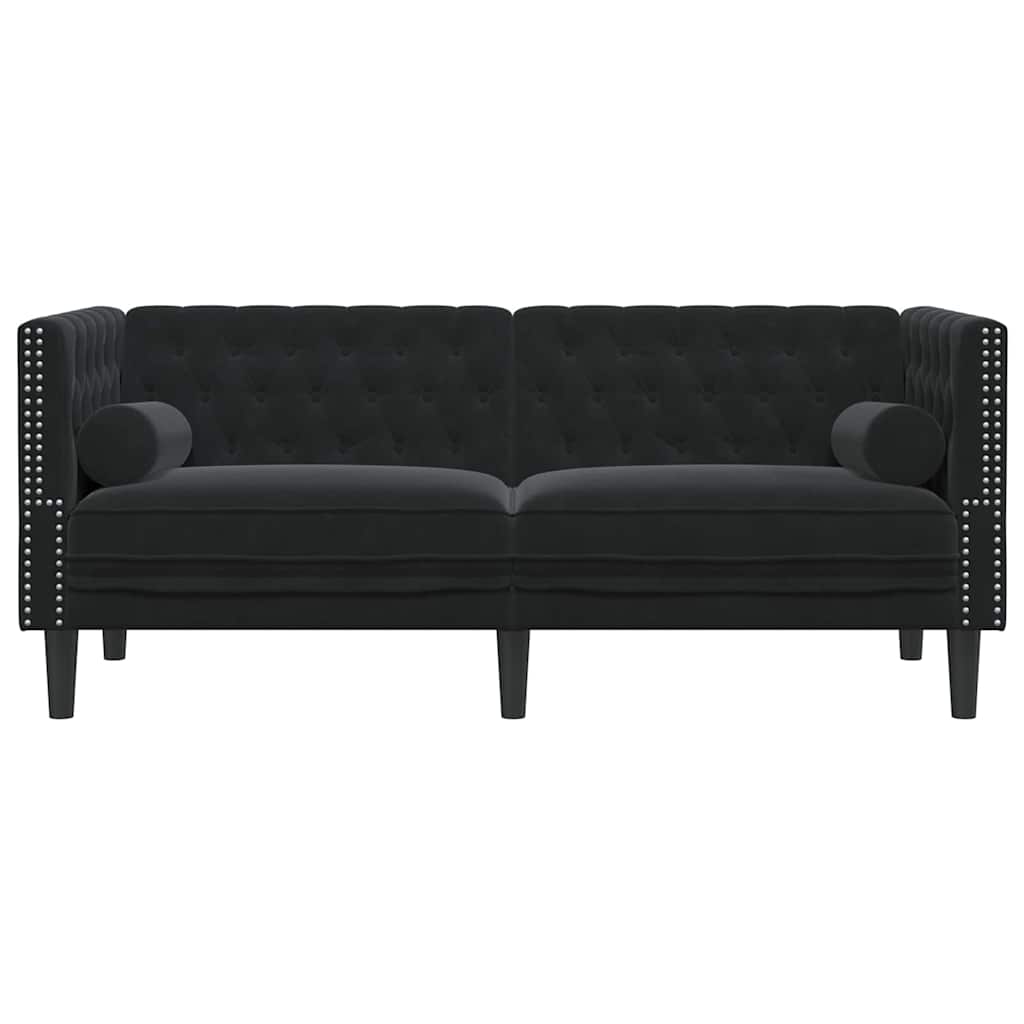 Sofá Chesterfield Outros Preto 174 x 74,5 x 70,5 cm Veludo