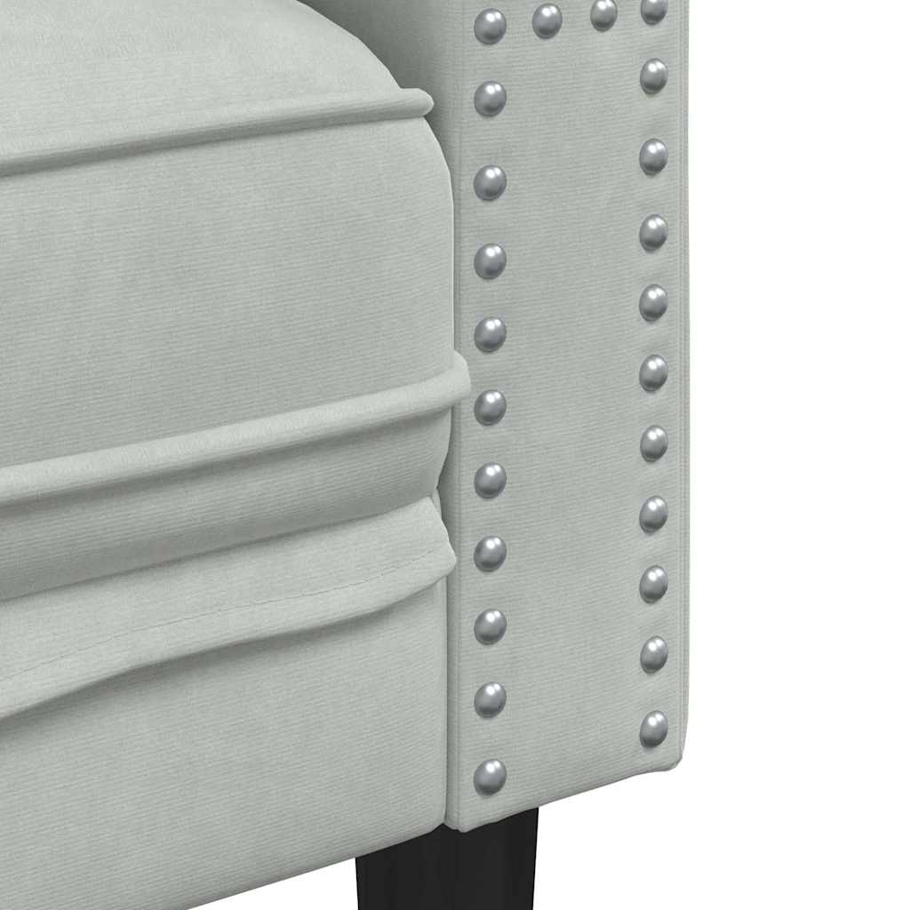 Sofá Chesterfield Cinzento-claro 194 x 74,5 x 70,5 cm Veludo