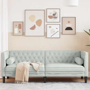 Sofá Chesterfield Cinzento-claro 194 x 74,5 x 70,5 cm Veludo