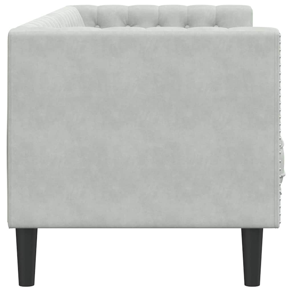 Sofá Chesterfield Cinzento-claro 194 x 74,5 x 70,5 cm Veludo