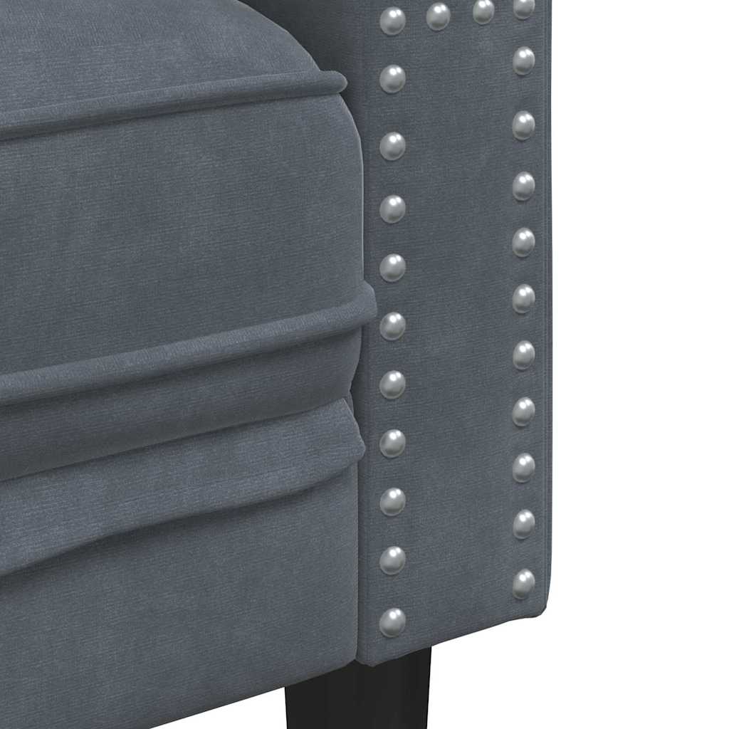 Sofá Chesterfield Cinzento escuro 194 x 74,5 x 70,5 cm Veludo
