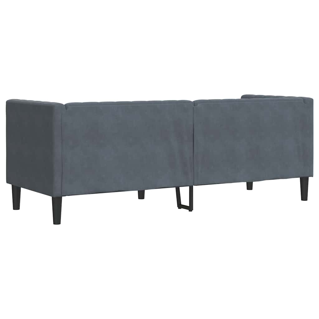 Sofá Chesterfield Cinzento escuro 194 x 74,5 x 70,5 cm Veludo