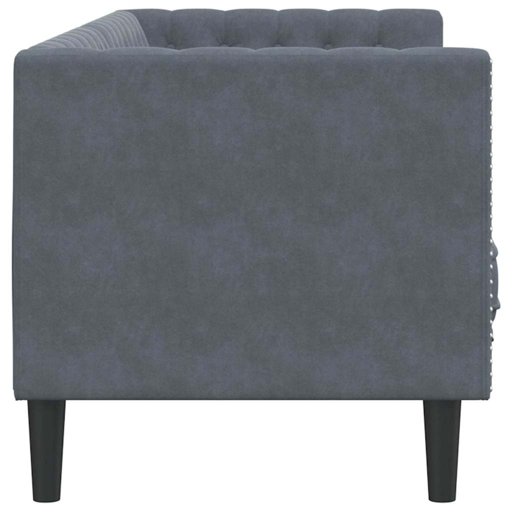 Sofá Chesterfield Cinzento escuro 194 x 74,5 x 70,5 cm Veludo