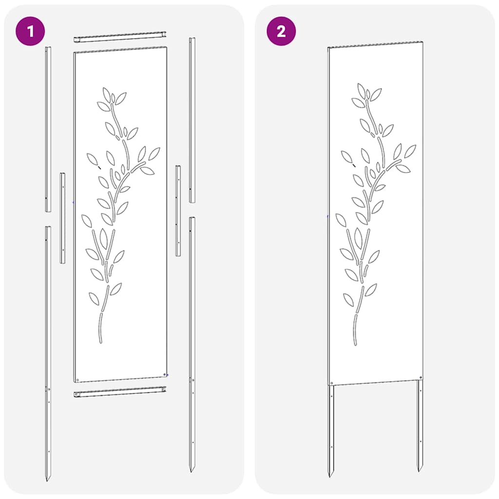 Tela de Privacidade para Jardim Floral Preto 32 x 140 cm