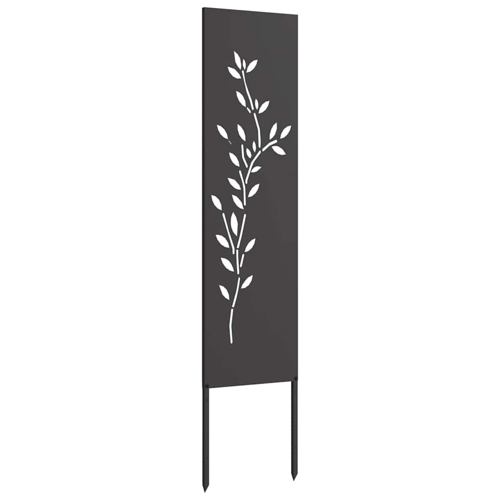 Tela de Privacidade para Jardim Floral Preto 32 x 140 cm