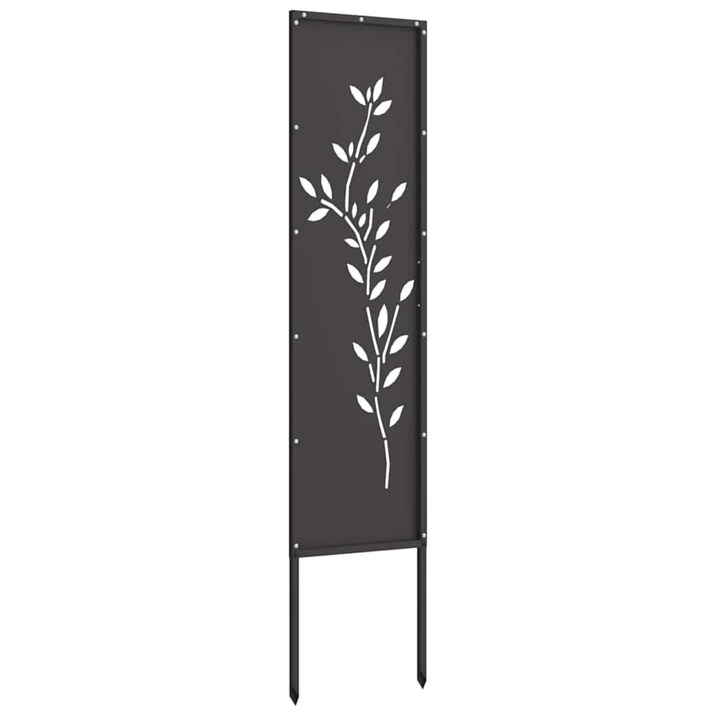 Tela de Privacidade para Jardim Floral Preto 32 x 140 cm