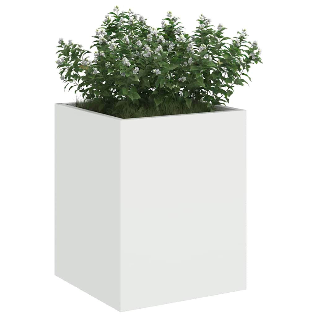 Vaso de Jardim Branco 32 x 32 x 40 cm Aço laminado a frio