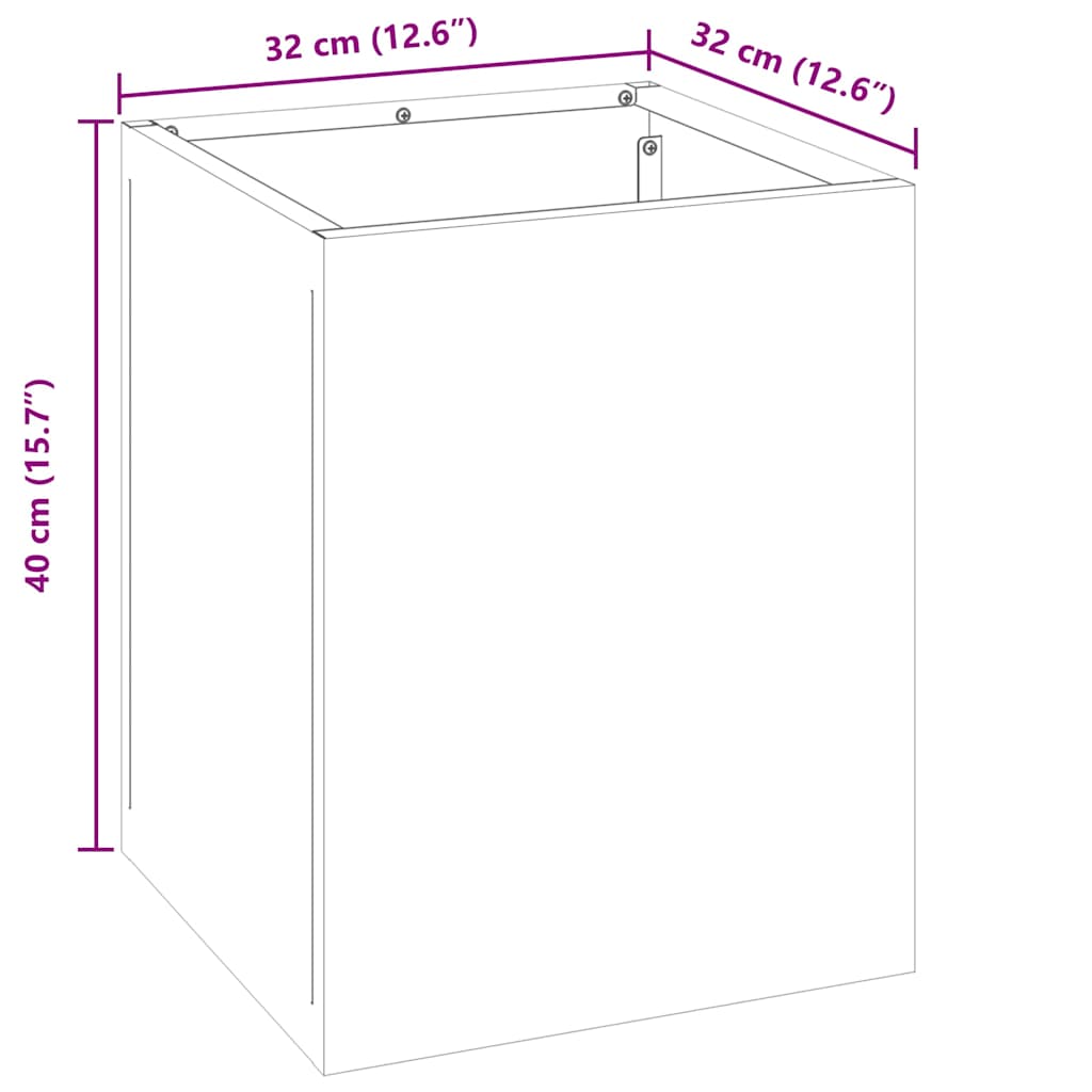 Vaso de Jardim Antracite Aço laminado a frio