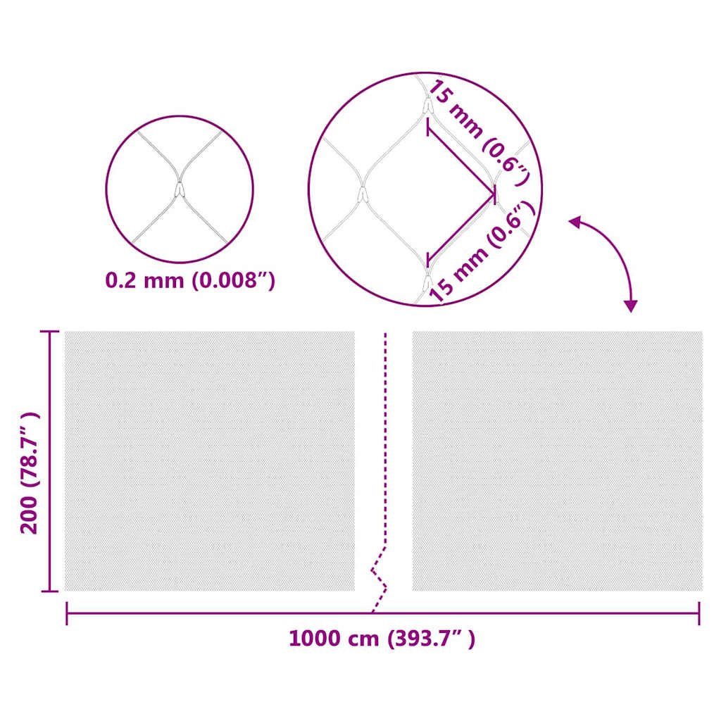 Rede de Proteção para Pássaros Verde 2 x 10 m HDPE