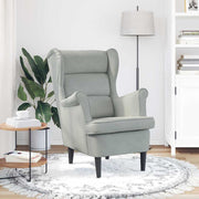 Poltrona Cinzento-claro 71 x 92 x 91 cm Veludo