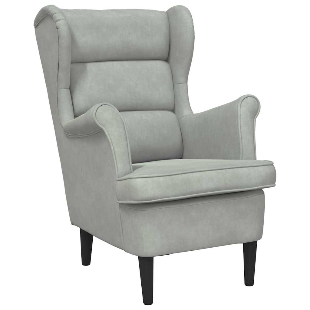 Poltrona Cinzento-claro 71 x 92 x 91 cm Veludo