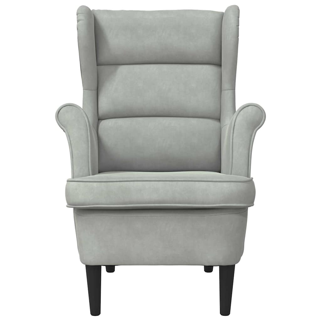 Poltrona Cinzento-claro 71 x 92 x 91 cm Veludo