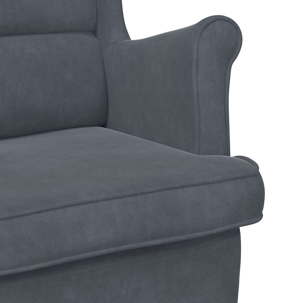 Poltrona Cinzento escuro 71 x 92 x 91 cm Veludo