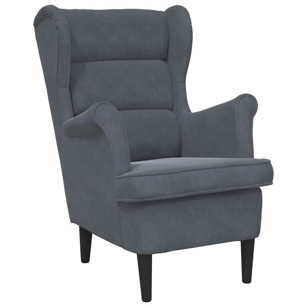 Poltrona Cinzento escuro 71 x 92 x 91 cm Veludo