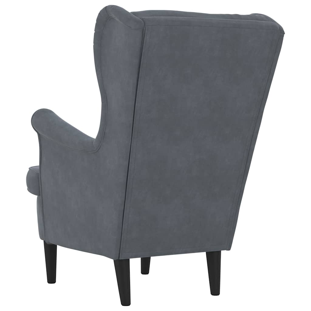 Poltrona Cinzento escuro 71 x 92 x 91 cm Veludo