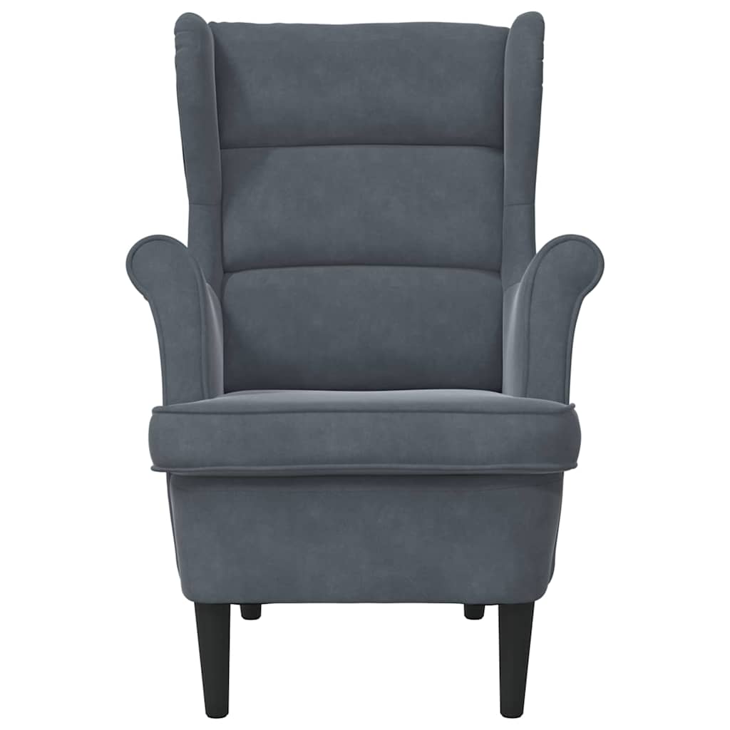 Poltrona Cinzento escuro 71 x 92 x 91 cm Veludo