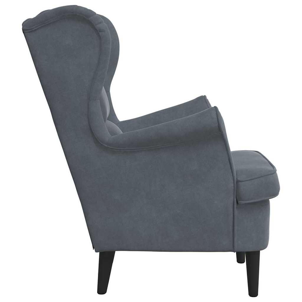 Poltrona Cinzento escuro 71 x 92 x 91 cm Veludo