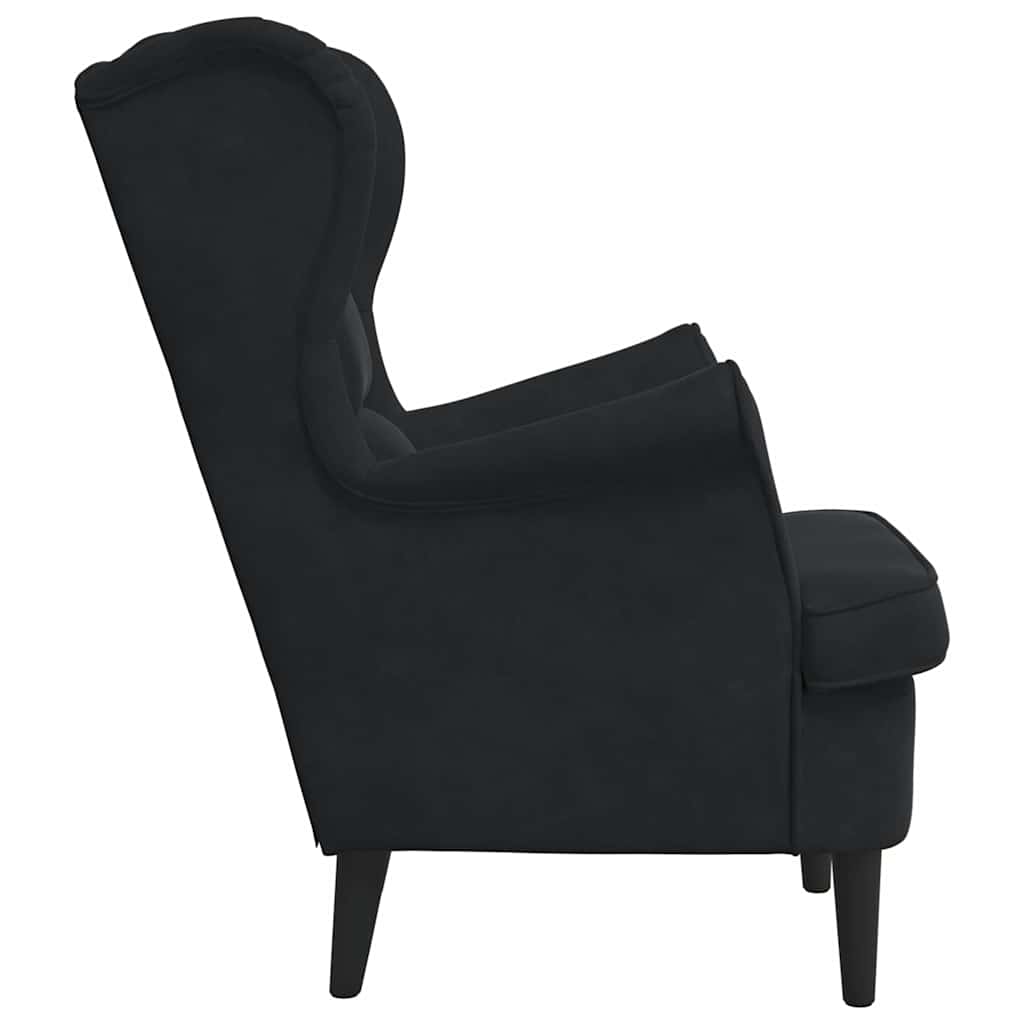 Poltrona Preto 71 x 92 x 91 cm Veludo