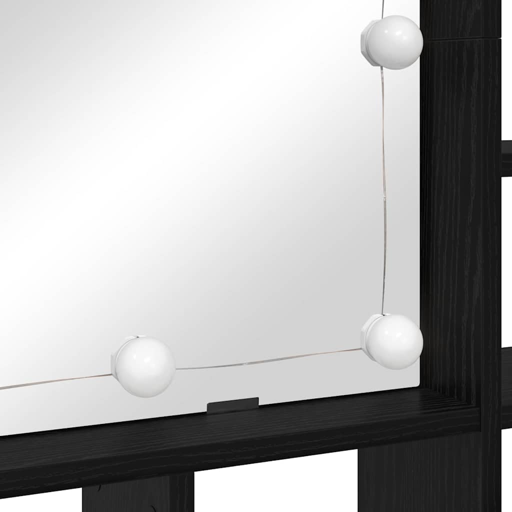 Armário de Espelho com espelho Carvalho preto 91 x 15 x 76.5 cm