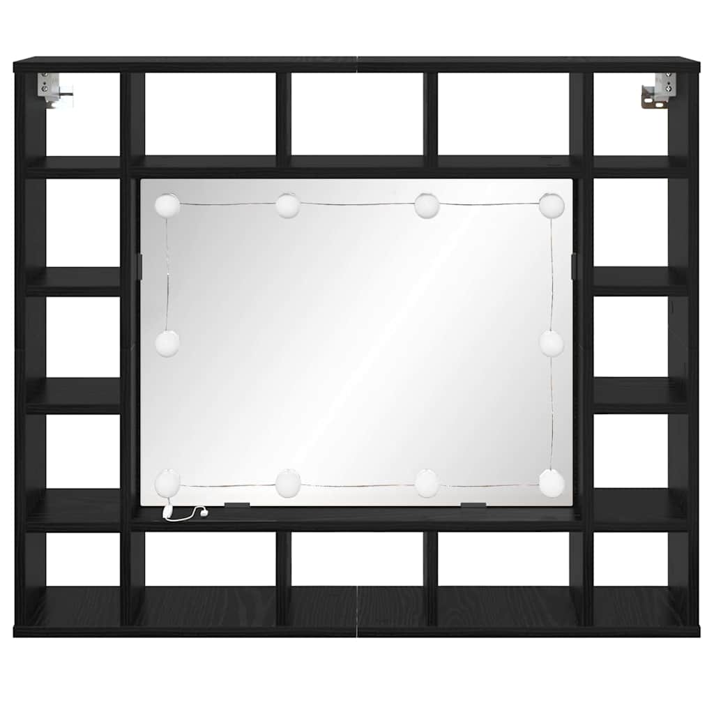 Armário de Espelho com espelho Carvalho preto 91 x 15 x 76.5 cm