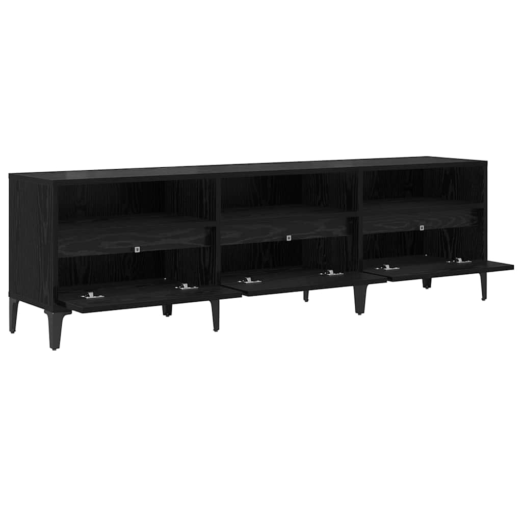 Gabinete para TV Carvalho preto 150 x 30 x 44,5 cm