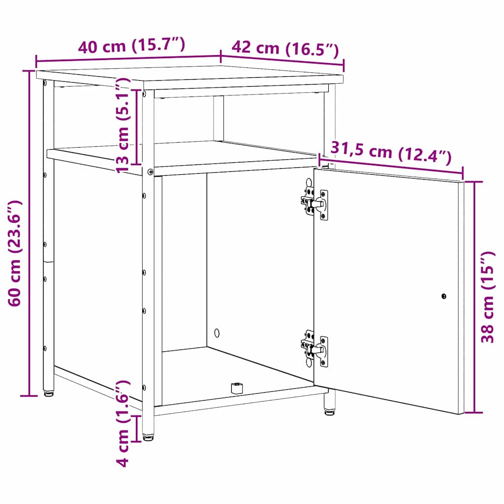 Armário de Cabeceira carvalho artisiano Madeira processada