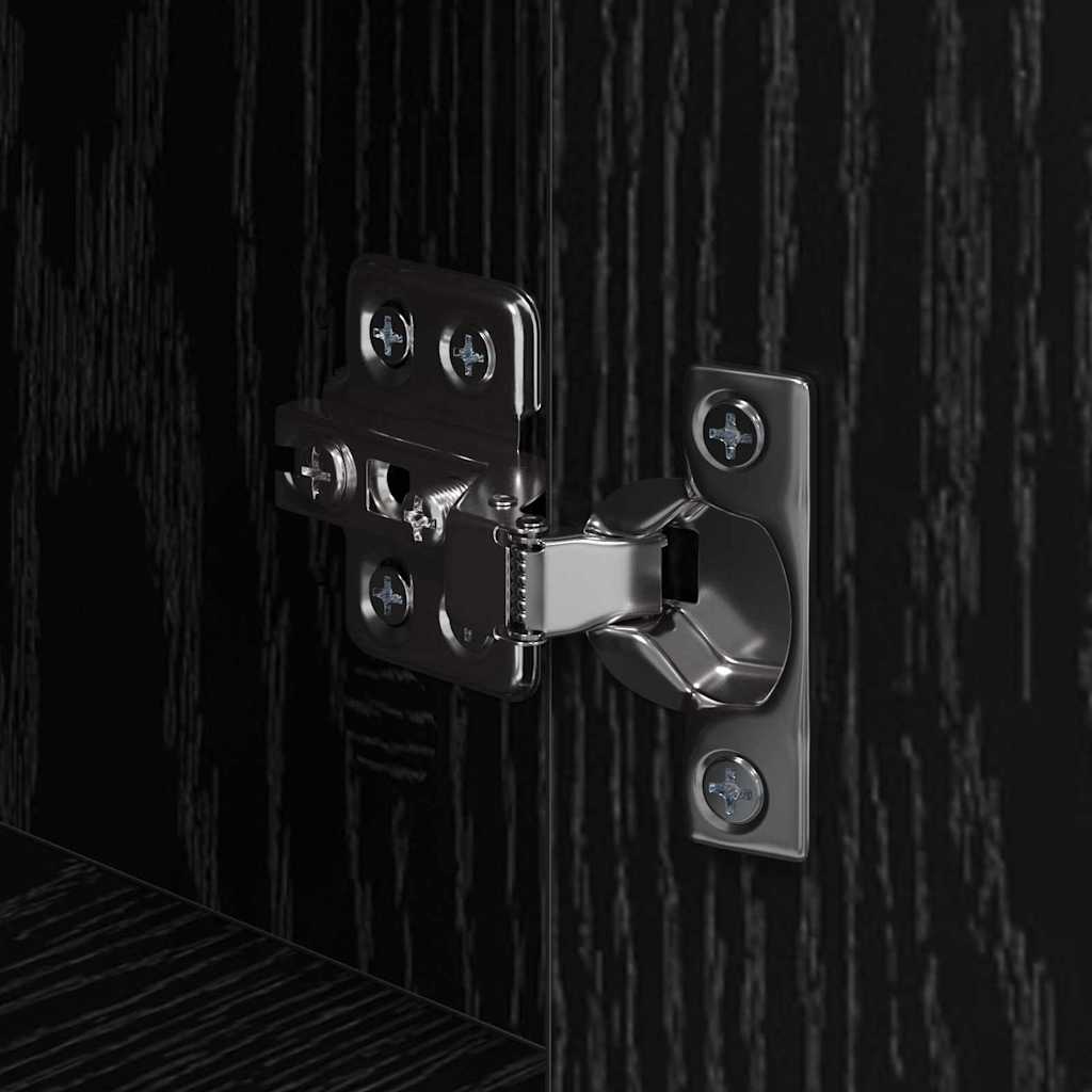 Armário de Cabeceira Carvalho preto Madeira processada