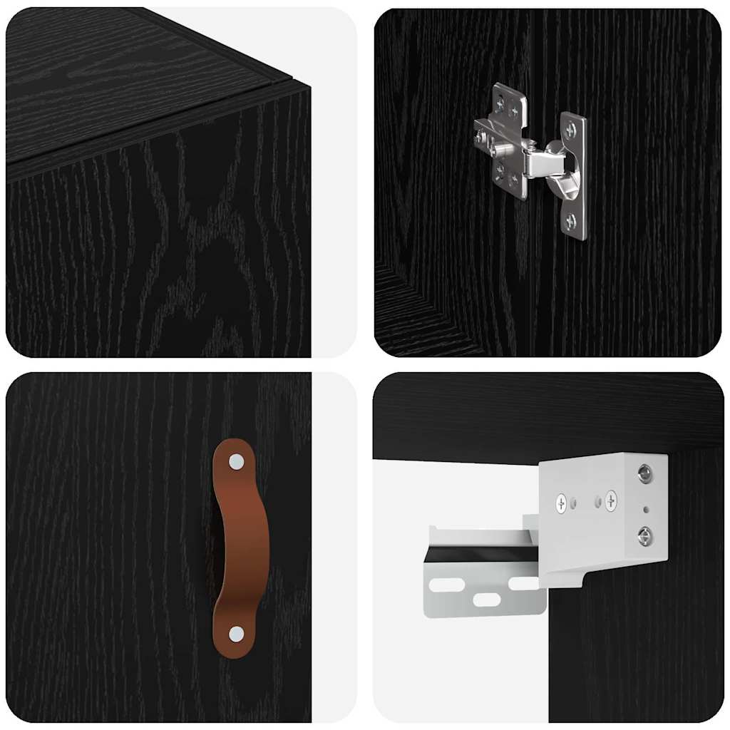 Armário de parede Preto 69.5 x 34 x 90 cm Madeira processada