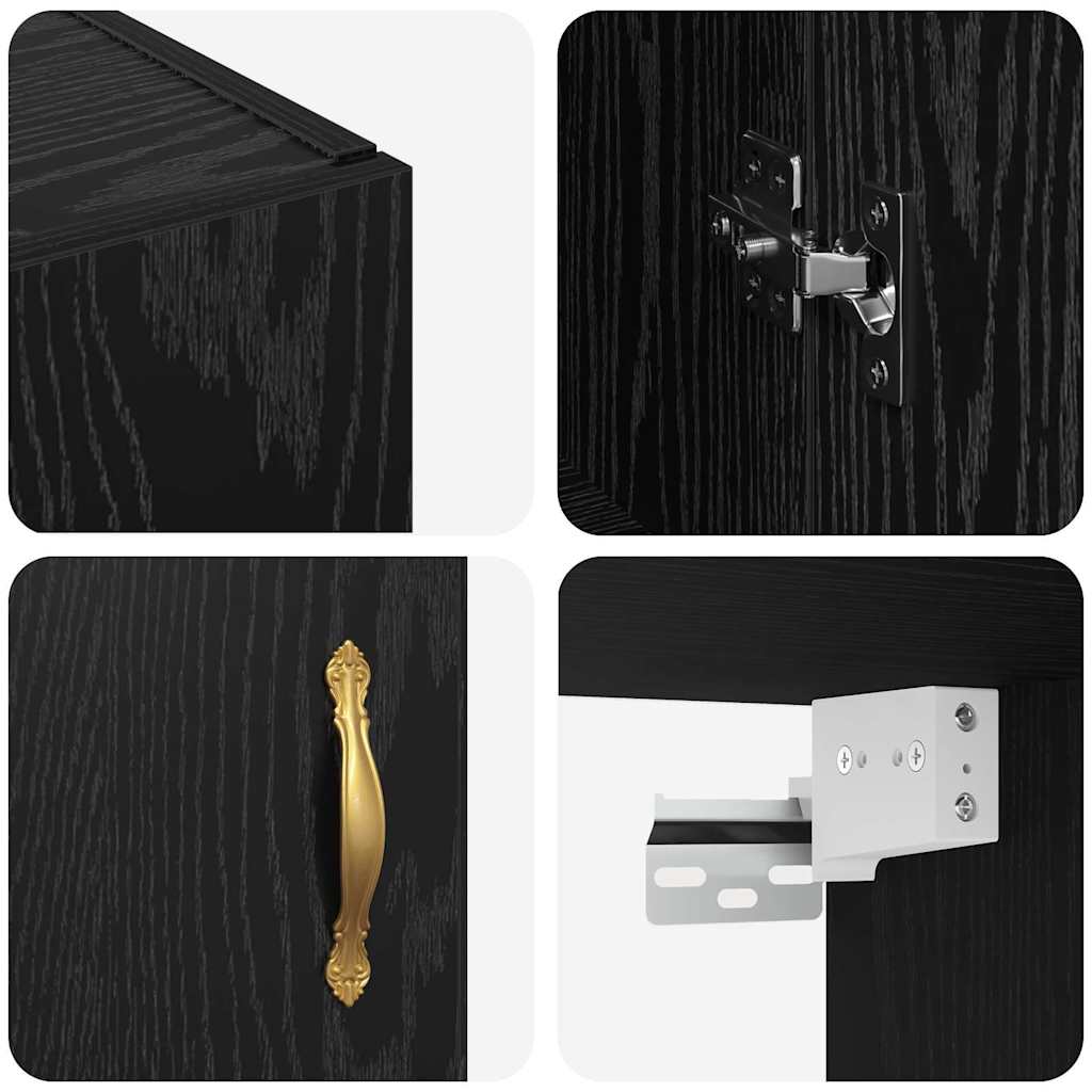 Armário de parede Carvalho preto 69.5 x 34 x 90 cm